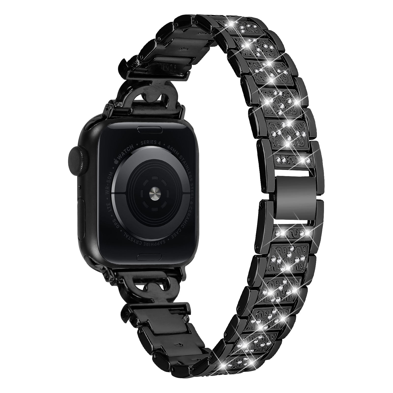Watch Band for Apple Watch Series 9 8 7 41mm 6 5 4 SE SE (2022) SE (2023) 40mm Series 3 2 1 38mm Stainless Steel Rhinestone Decor Watch Strap Watch Band for Apple Watch Series 9 8 7 41mm 6 5 4 SE SE (2022) SE (2023) 40mm Series 3 2 1 38mm Stainless Steel Rhinestone Decor Watch Strap